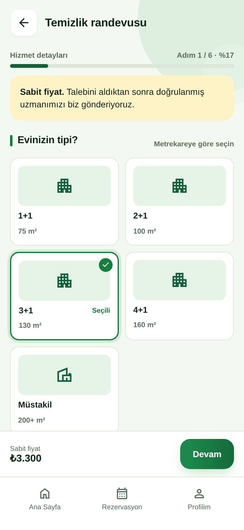 Ev tipi seçimi